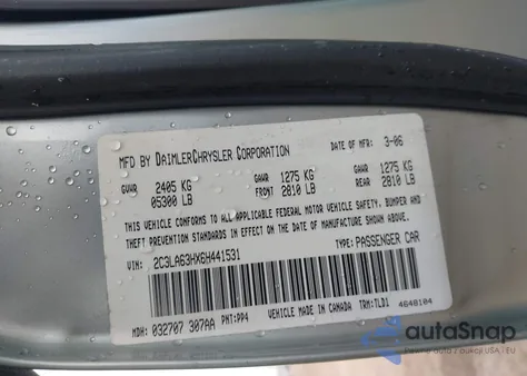 2006 Chrysler 300C from USA, damaged, VIN 2C3LA63HX6H441531